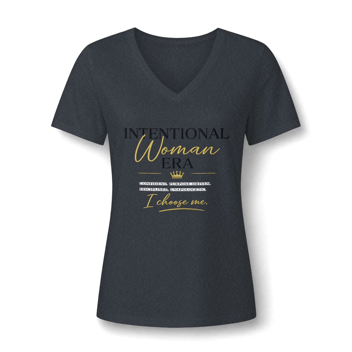 Intention Woman Era Heather CVC V-Neck Tee