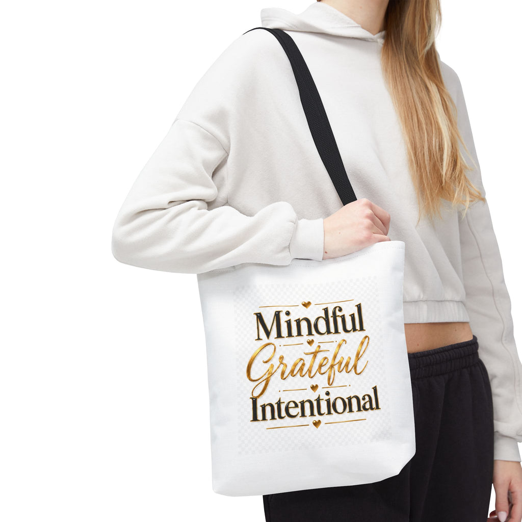 Mindful Grateful Intentional Tote Bag (AOP)
