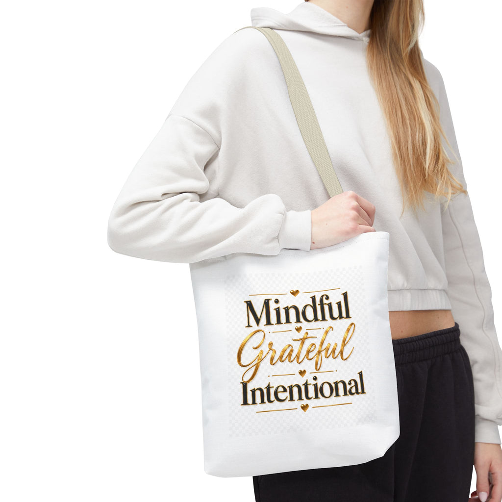 Mindful Grateful Intentional Tote Bag (AOP)