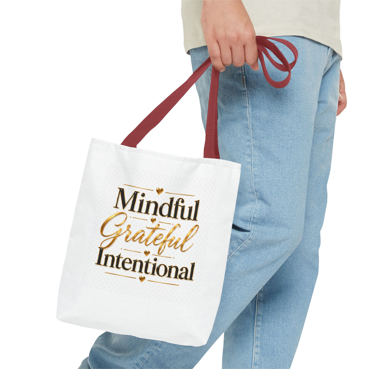Mindful Grateful Intentional Tote Bag (AOP)