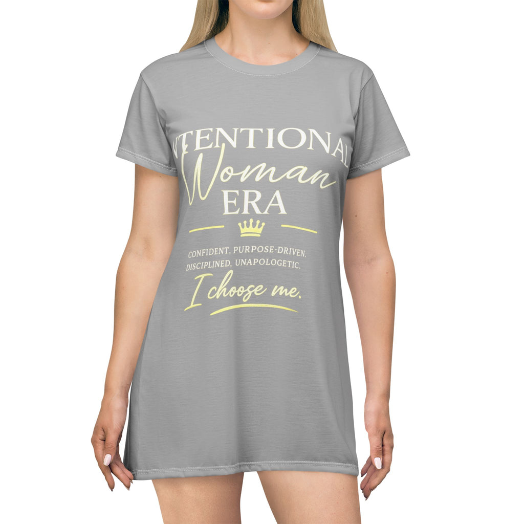 Intentional Woman Era T-Shirt Dress – Empowerment Graphic Tee Dress