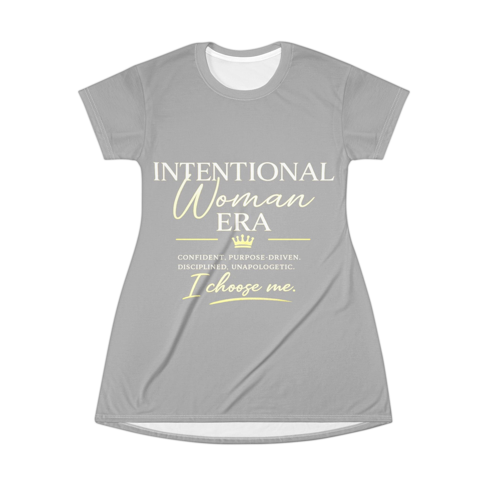 Intentional Woman Era T-Shirt Dress – Empowerment Graphic Tee Dress