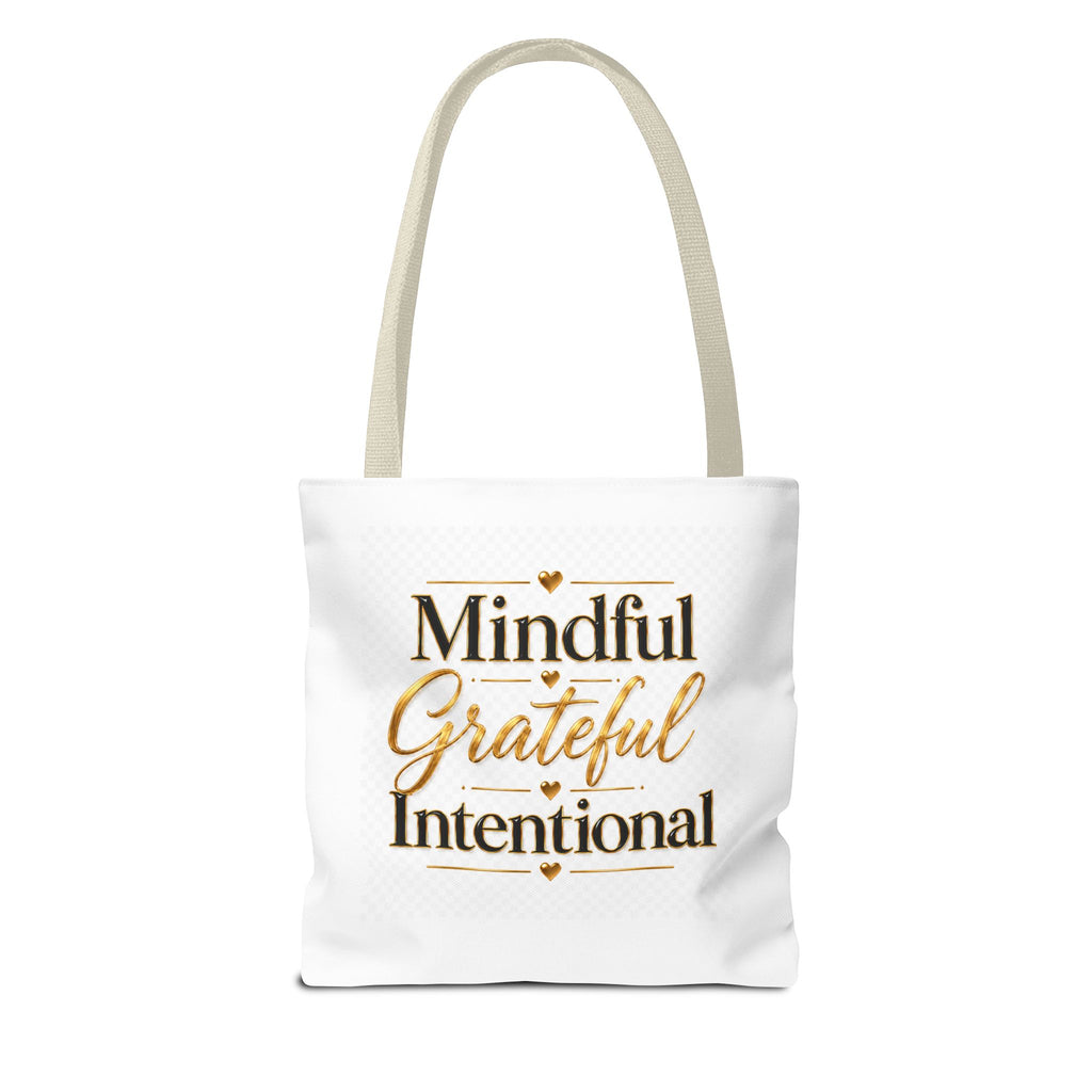Mindful Grateful Intentional Tote Bag (AOP)