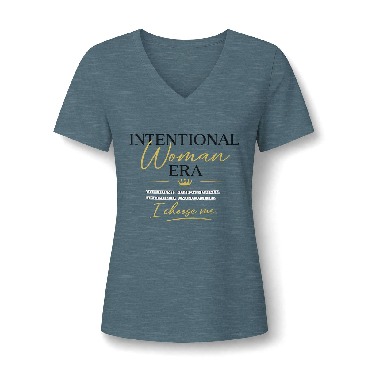 Intention Woman Era Heather CVC V-Neck Tee