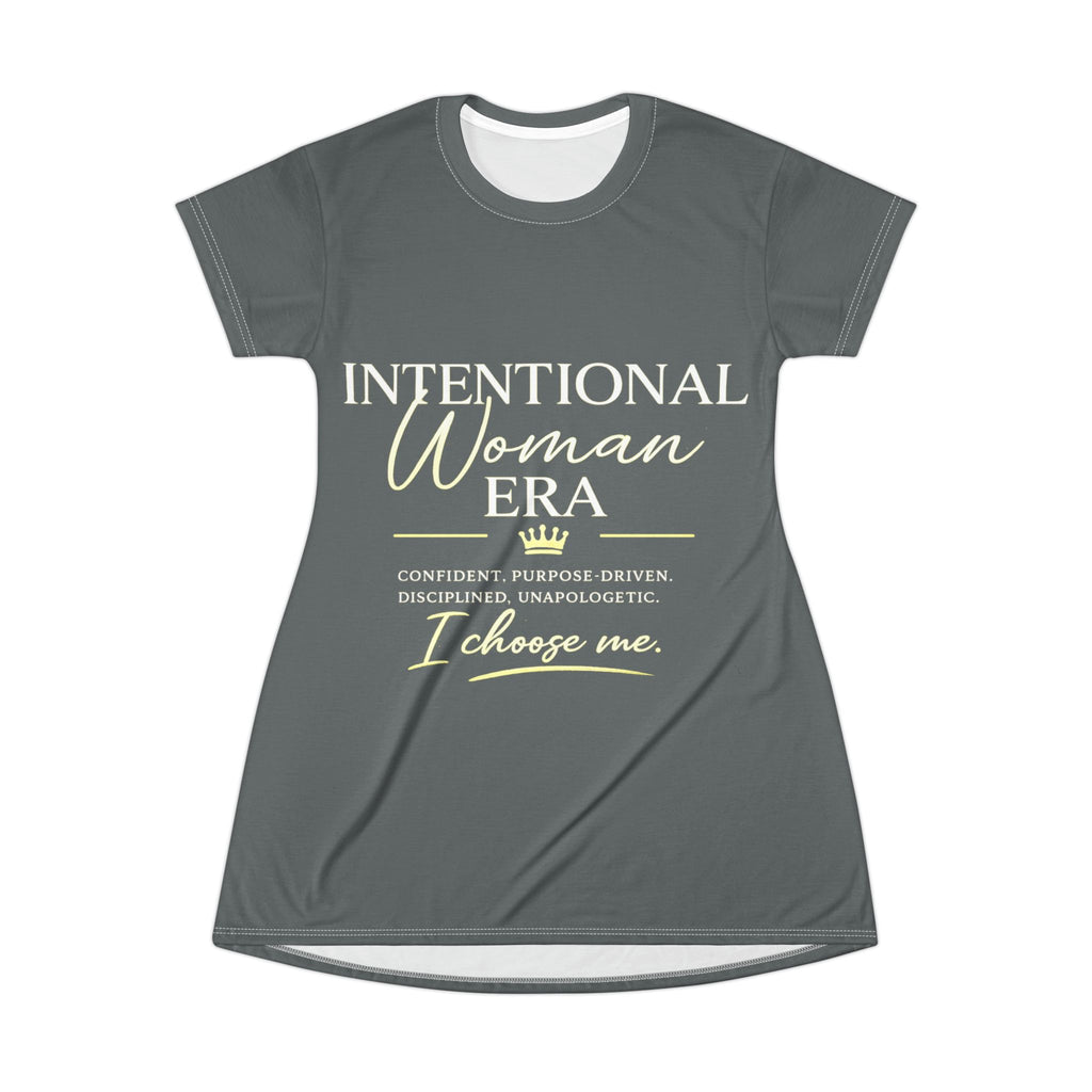 Intentional Woman Era T-Shirt Dress – Empowerment Graphic Tee Dress