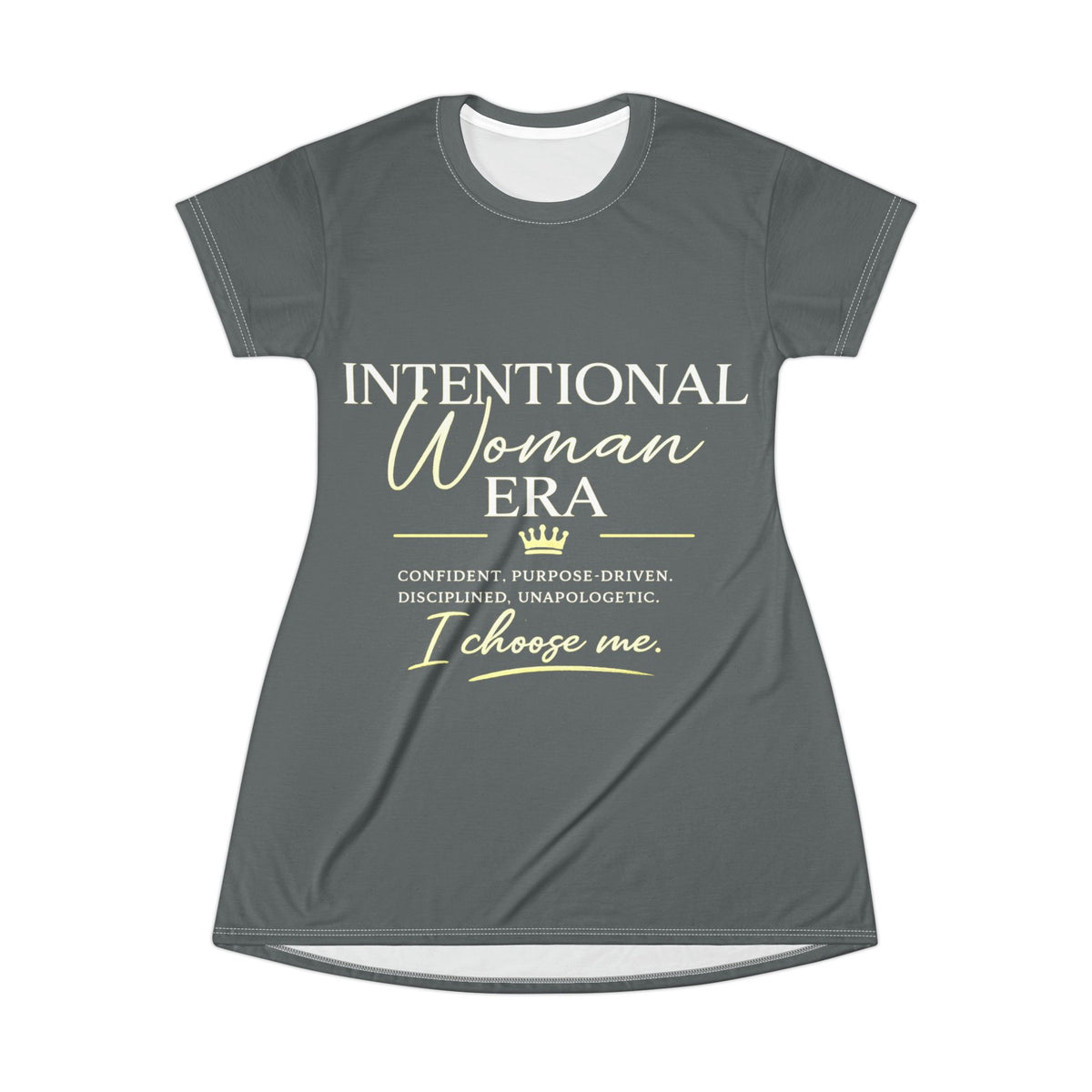 Intentional Woman Era T-Shirt Dress – Empowerment Graphic Tee Dress