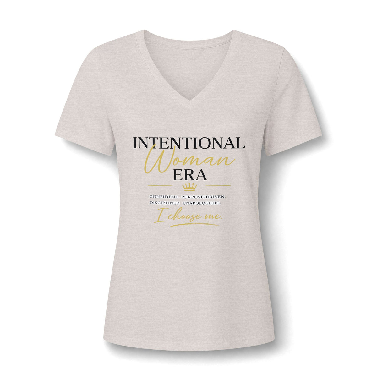 Intention Woman Era Heather CVC V-Neck Tee