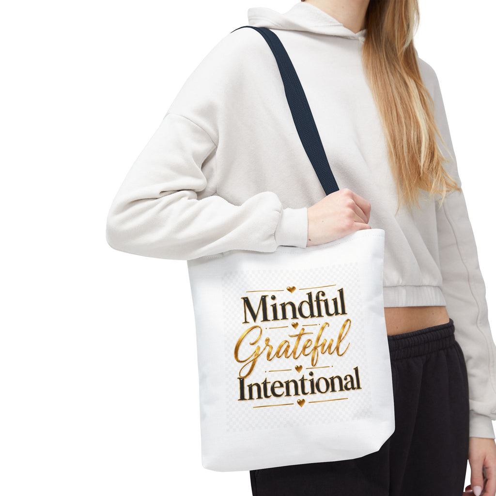 Mindful Grateful Intentional Tote Bag (AOP)