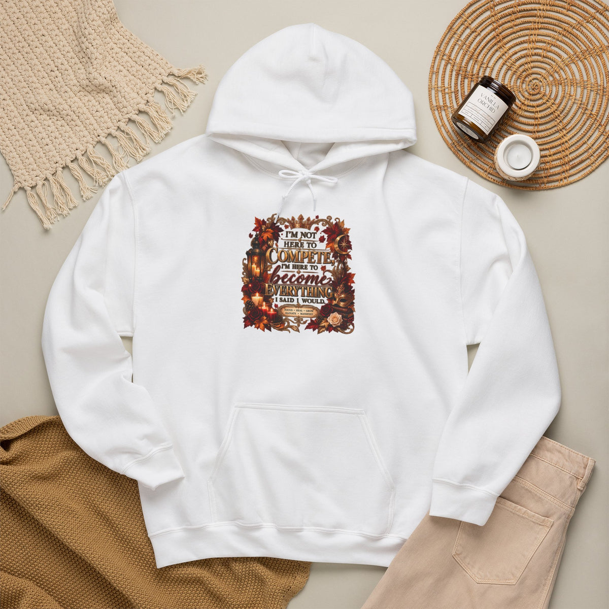 I’m Not Here to Compete Heavy Blend™ Hooded Sweatshirt