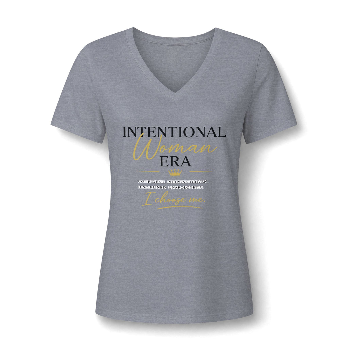 Intention Woman Era Heather CVC V-Neck Tee