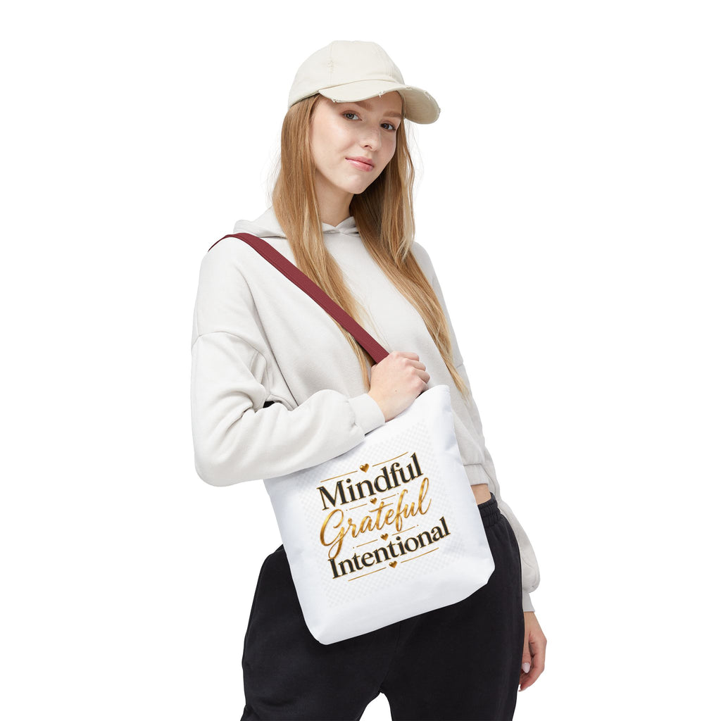Mindful Grateful Intentional Tote Bag (AOP)