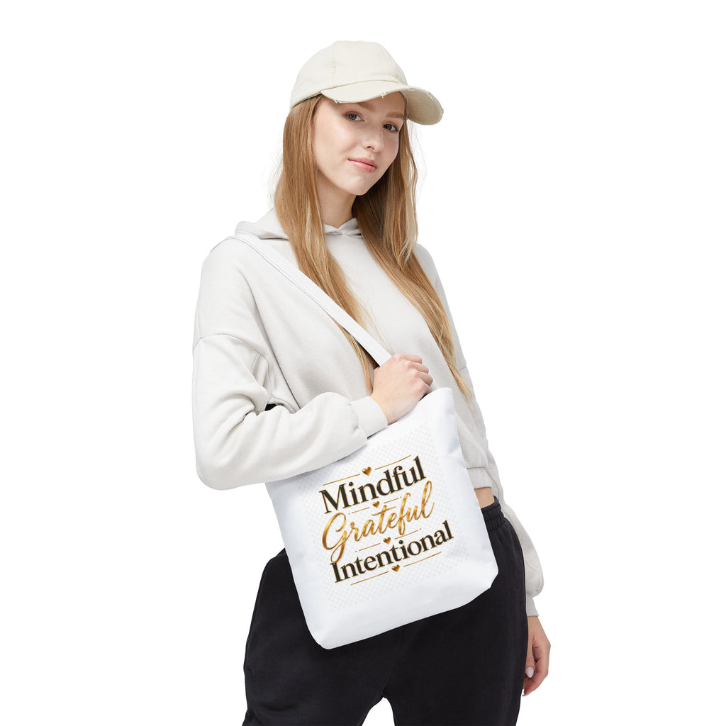 Mindful Grateful Intentional Tote Bag (AOP)