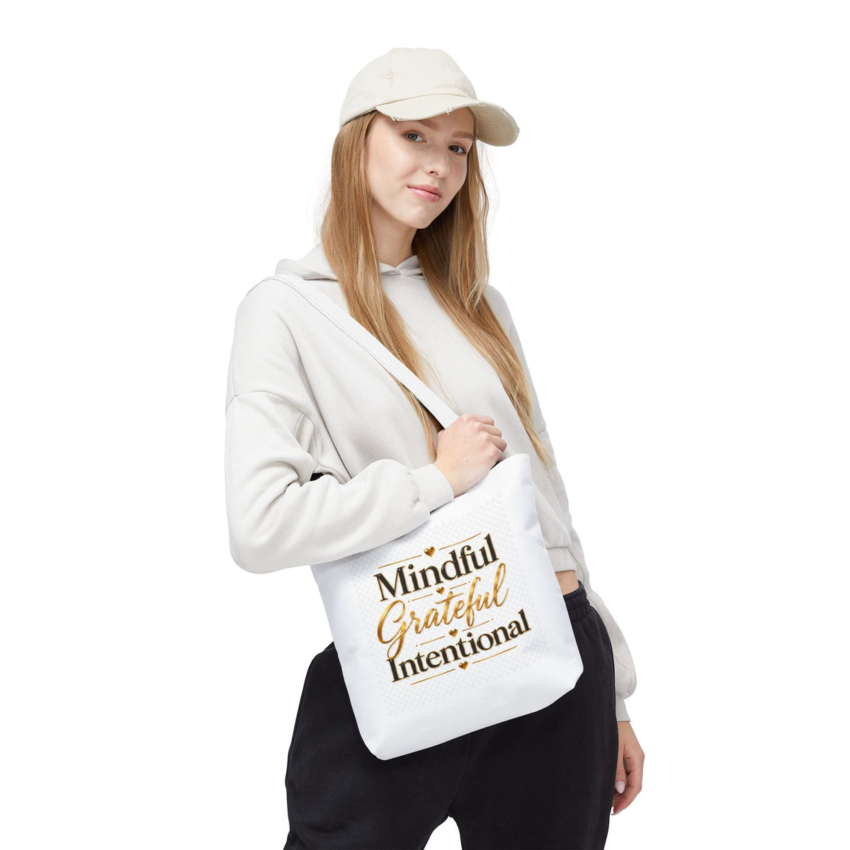 Mindful Grateful Intentional Tote Bag (AOP)