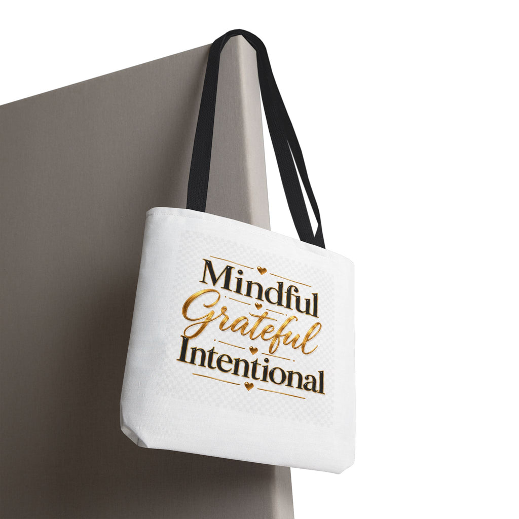 Mindful Grateful Intentional Tote Bag (AOP)