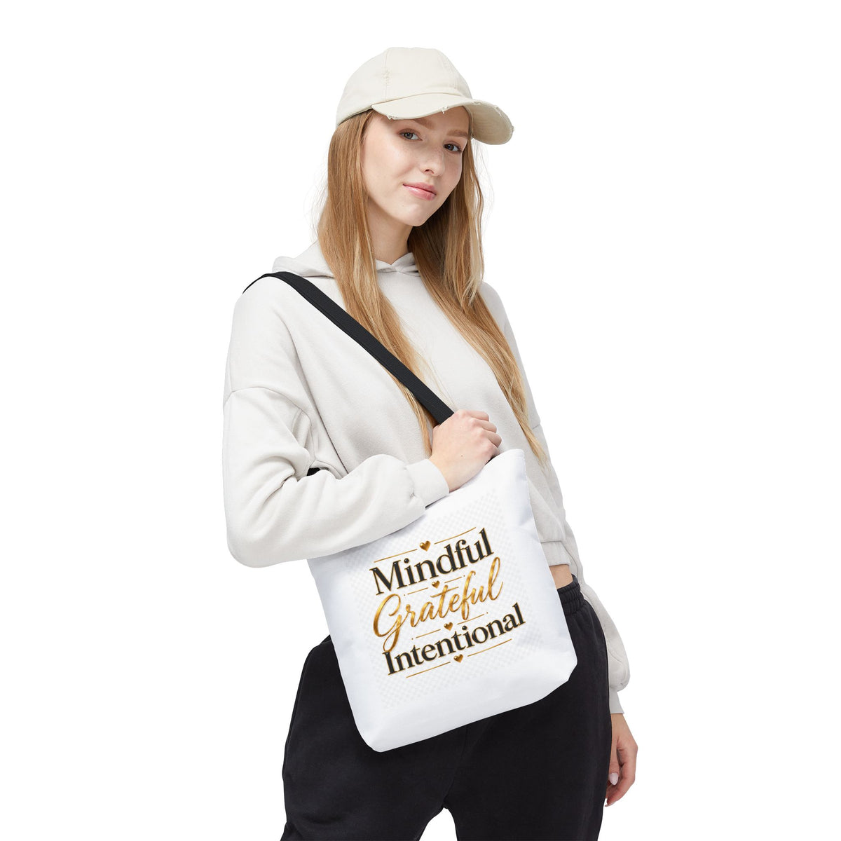 Mindful Grateful Intentional Tote Bag (AOP)