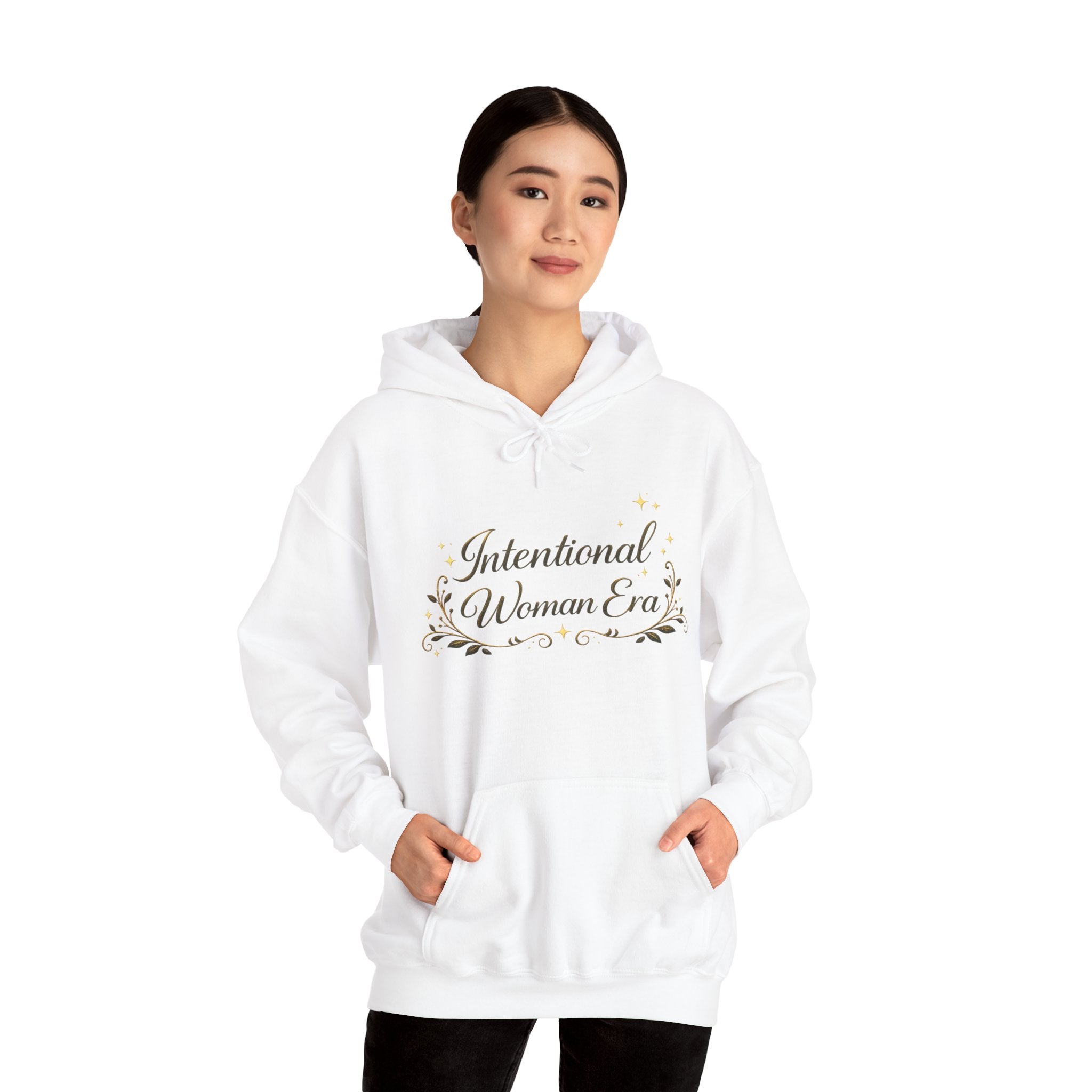 IWE Heavy Blend™ Hooded Sweatshirt Black and Gold