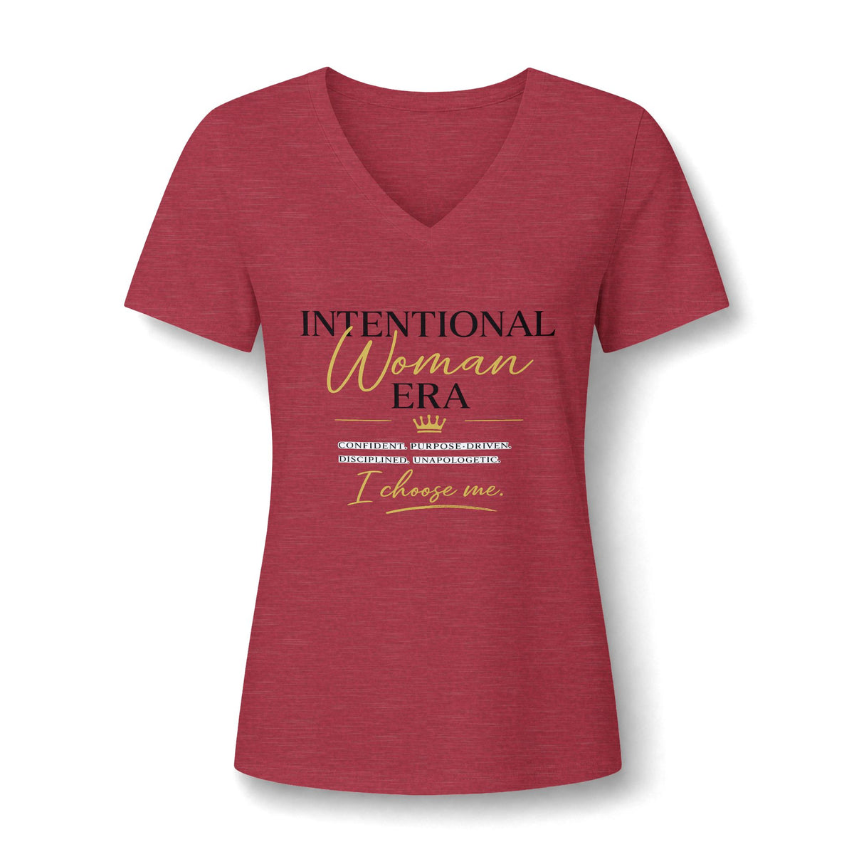 Intention Woman Era Heather CVC V-Neck Tee