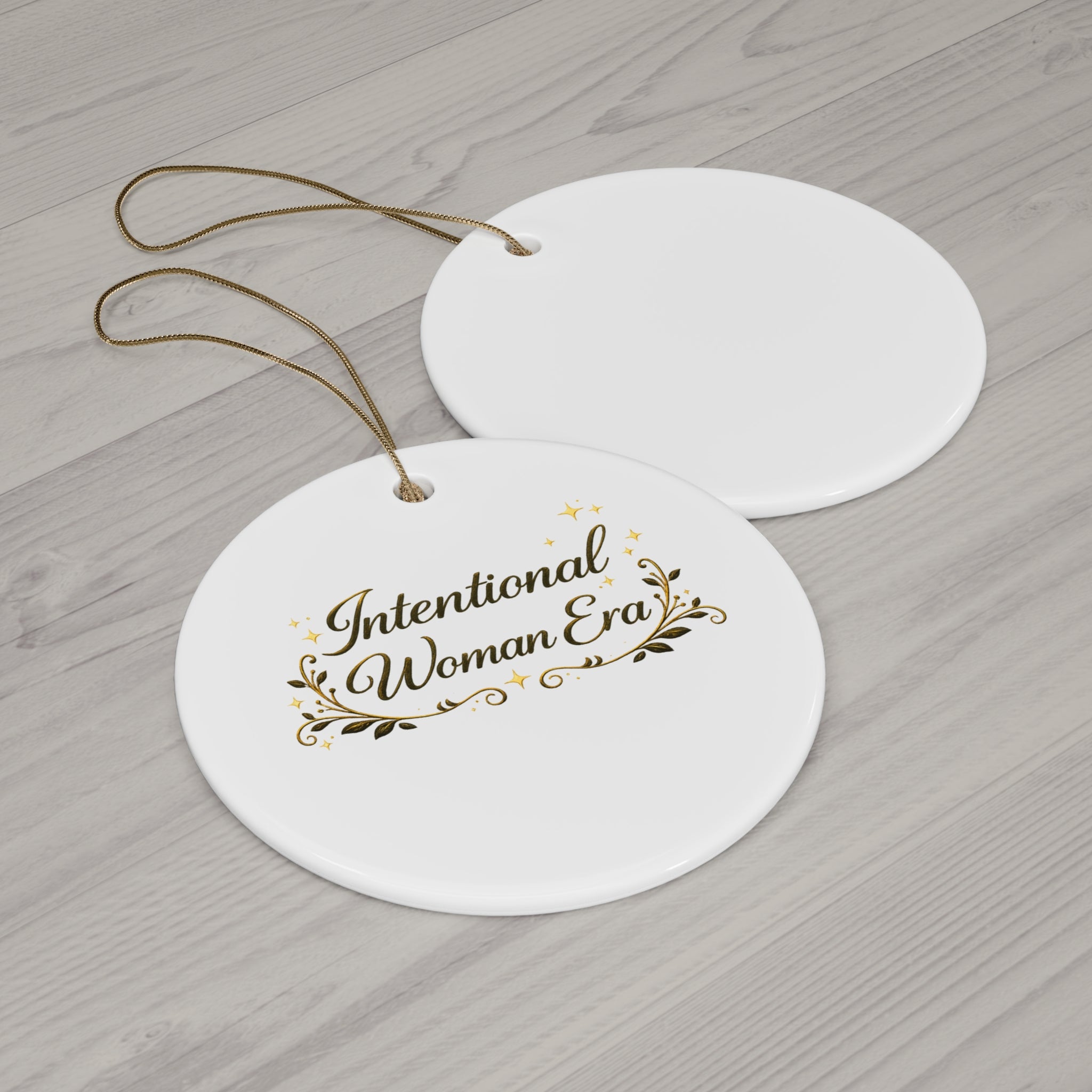 Intentional Woman Era Ceramic Ornament, 4 Shapes Gold