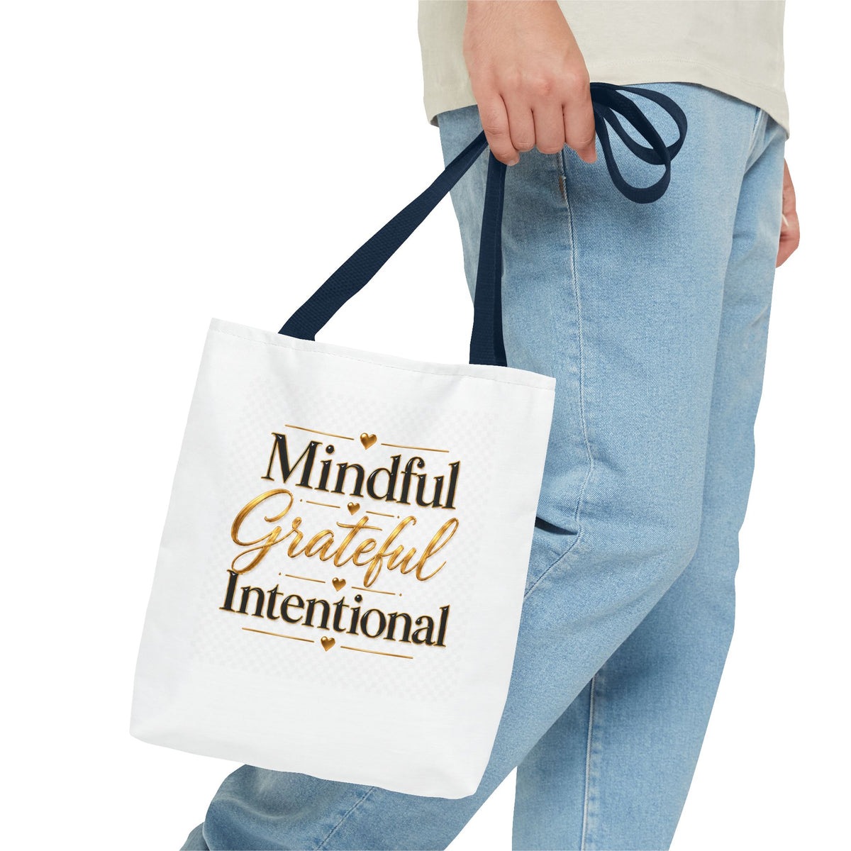 Mindful Grateful Intentional Tote Bag (AOP)