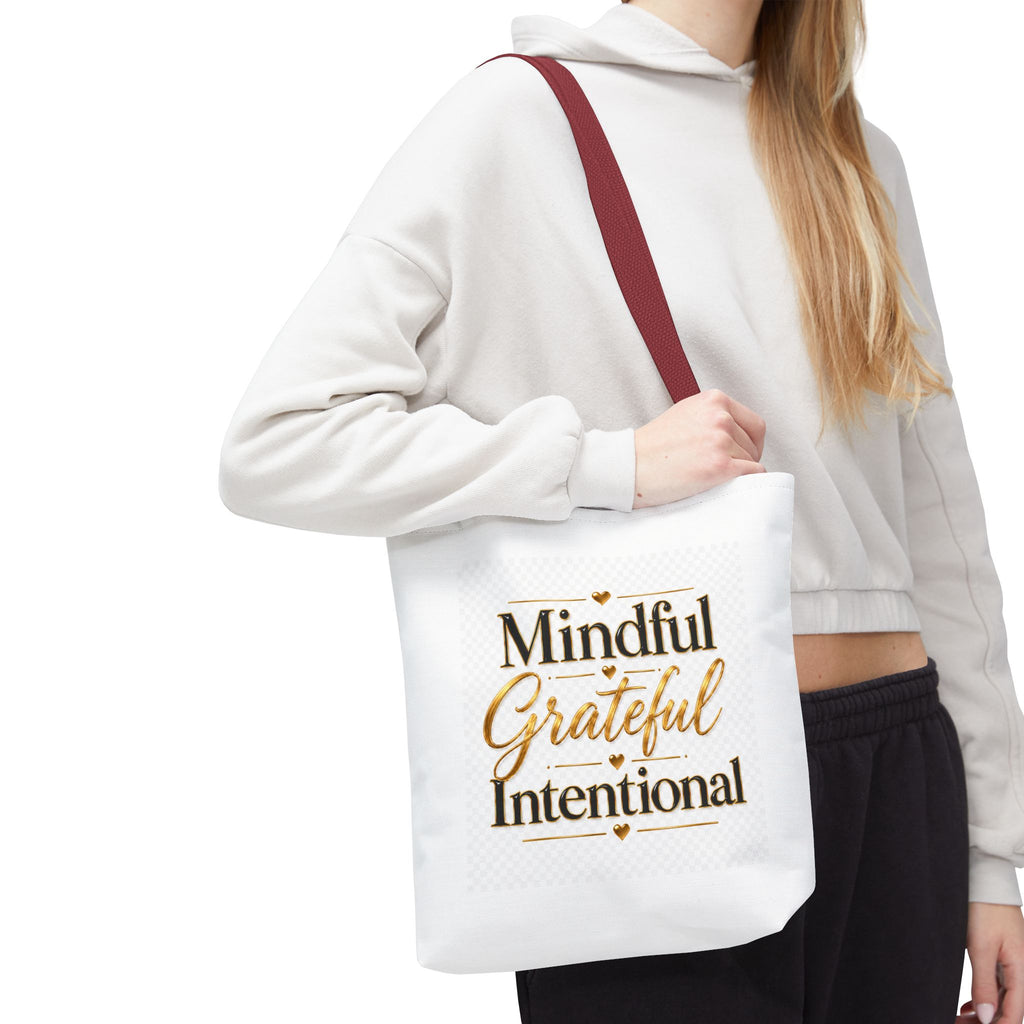 Mindful Grateful Intentional Tote Bag (AOP)