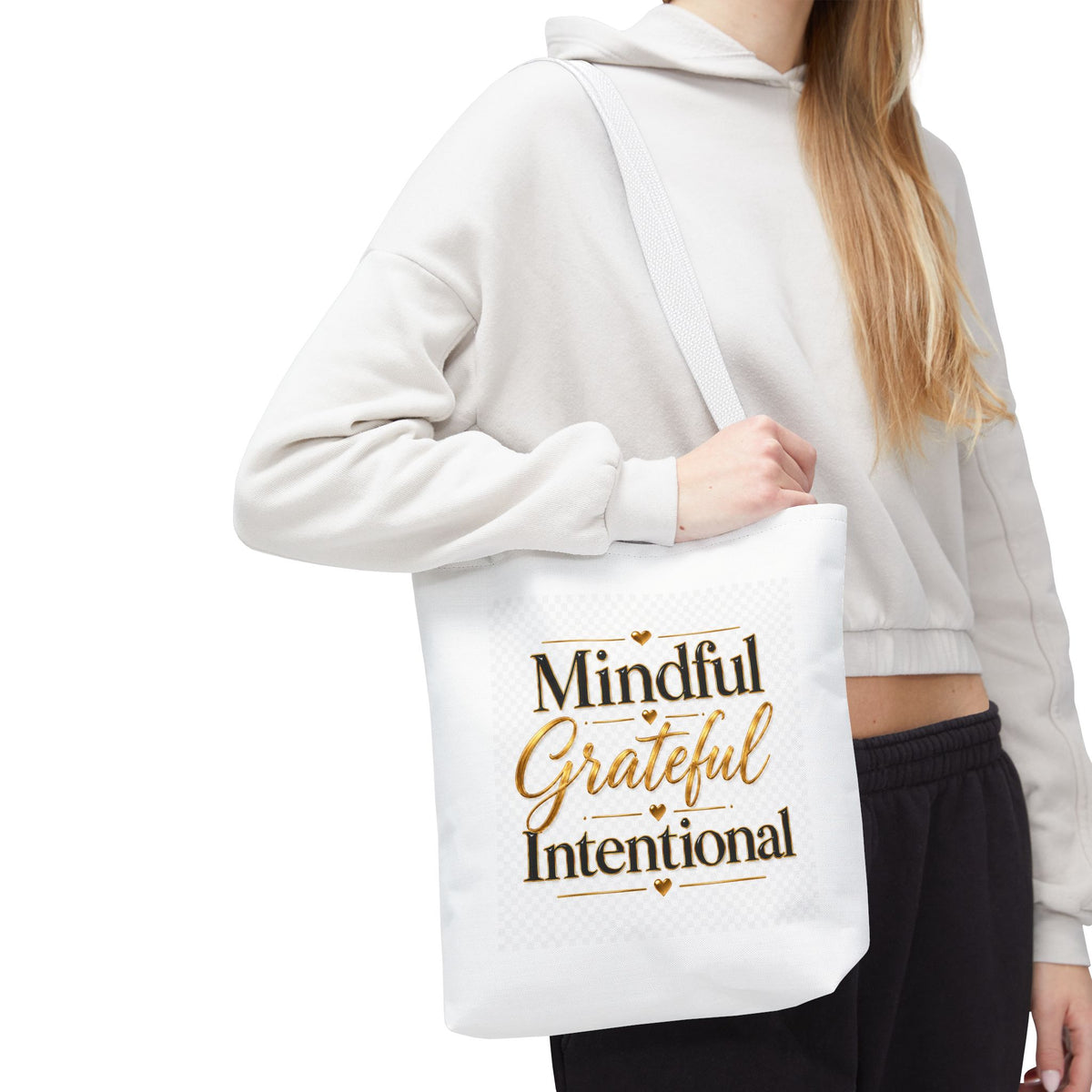 Mindful Grateful Intentional Tote Bag (AOP)