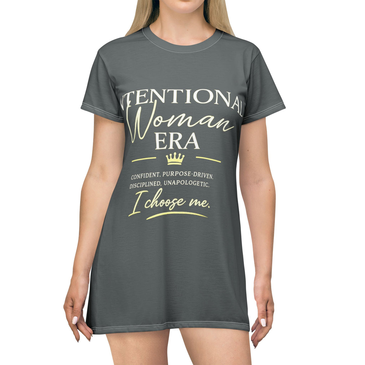 Intentional Woman Era T-Shirt Dress – Empowerment Graphic Tee Dress